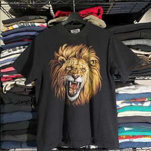 Fierce Lion Graphic Black Tee